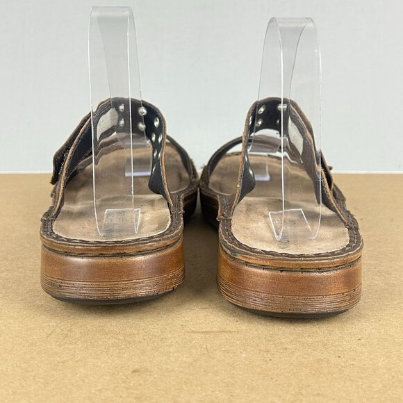 Naot Alameda Riveted Leather Two Strap Sandals Womens 8 Brown Comfort Slide - Picture 4 of 9